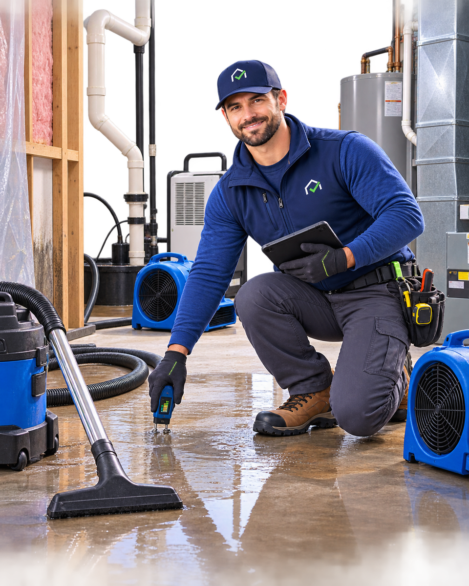 Water damage restoration technician